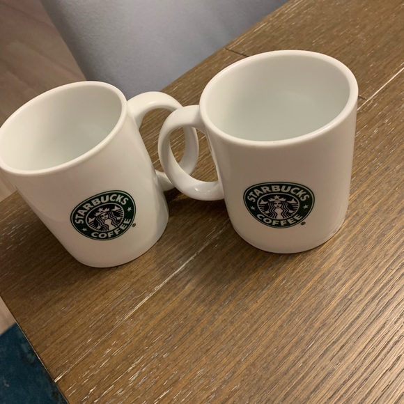 Two Starbucks Coffee Mugs 10 Fl oz White Ceramic w/Green Mermaid Logo - Picture 10 of 16